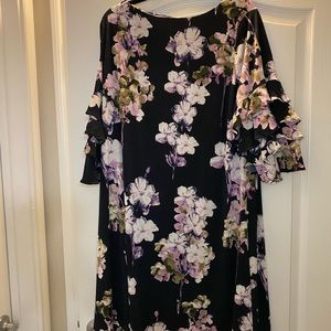 NWT Floral Dress with Ruffle Sleeves